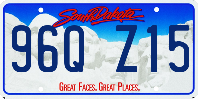 SD license plate 96QZ15