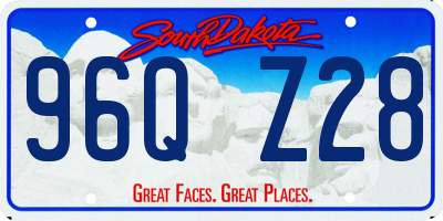 SD license plate 96QZ28