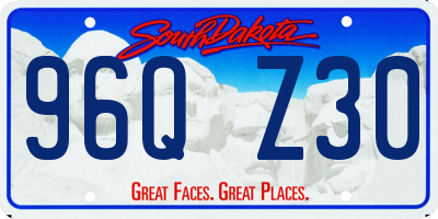 SD license plate 96QZ30