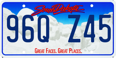 SD license plate 96QZ45