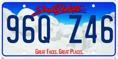 SD license plate 96QZ46