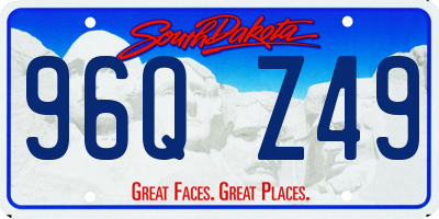 SD license plate 96QZ49