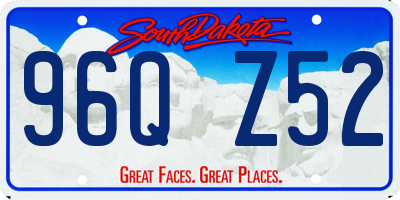 SD license plate 96QZ52