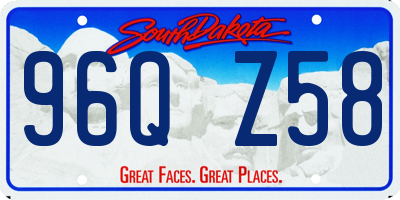 SD license plate 96QZ58