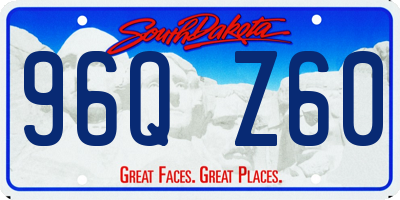 SD license plate 96QZ60