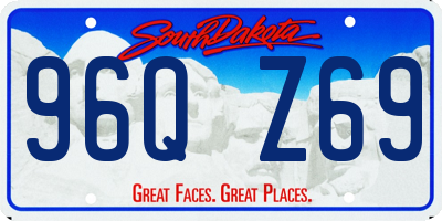 SD license plate 96QZ69