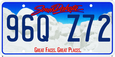 SD license plate 96QZ72