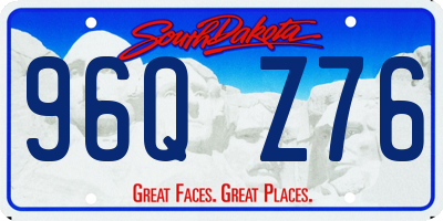 SD license plate 96QZ76
