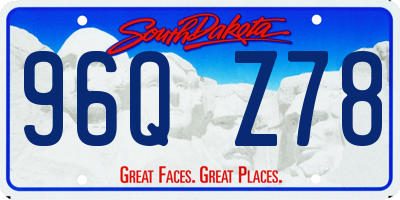 SD license plate 96QZ78