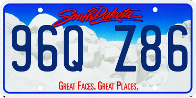 SD license plate 96QZ86