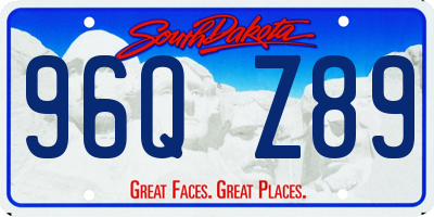 SD license plate 96QZ89