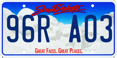 SD license plate 96RA03
