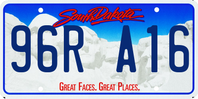 SD license plate 96RA16