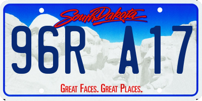 SD license plate 96RA17