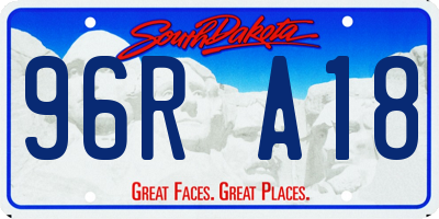 SD license plate 96RA18