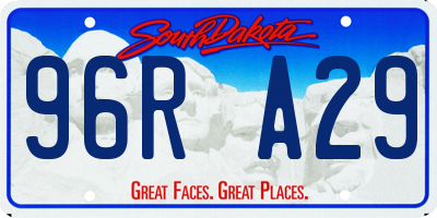 SD license plate 96RA29
