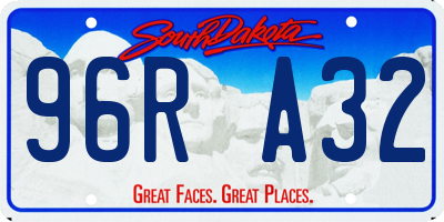 SD license plate 96RA32
