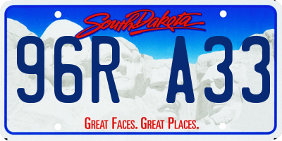 SD license plate 96RA33