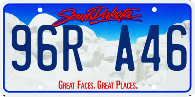 SD license plate 96RA46