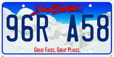 SD license plate 96RA58