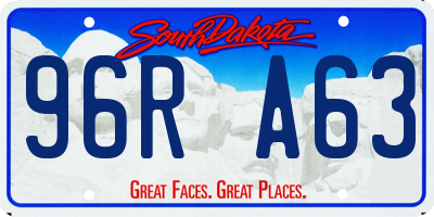 SD license plate 96RA63