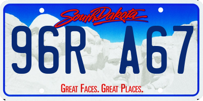 SD license plate 96RA67