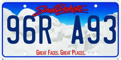 SD license plate 96RA93
