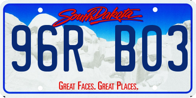 SD license plate 96RB03