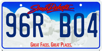 SD license plate 96RB04