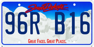 SD license plate 96RB16