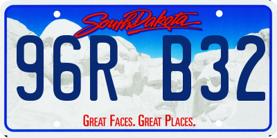SD license plate 96RB32