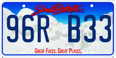 SD license plate 96RB33