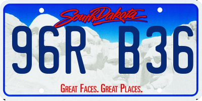 SD license plate 96RB36