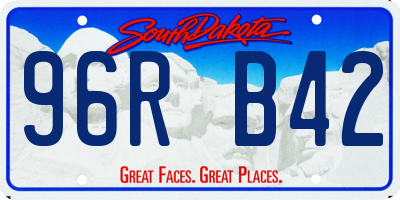 SD license plate 96RB42