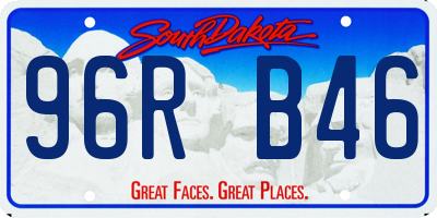 SD license plate 96RB46