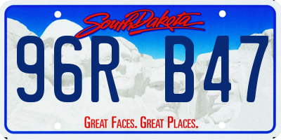 SD license plate 96RB47