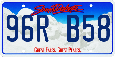 SD license plate 96RB58