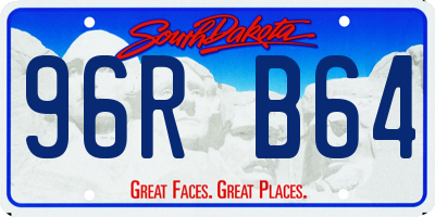 SD license plate 96RB64