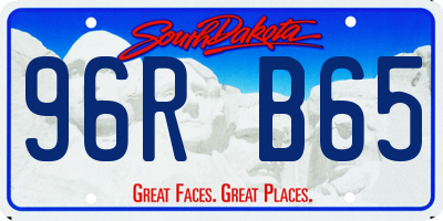 SD license plate 96RB65