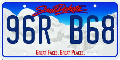SD license plate 96RB68