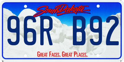 SD license plate 96RB92