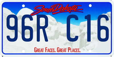 SD license plate 96RC16