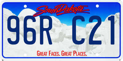 SD license plate 96RC21