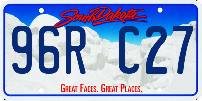 SD license plate 96RC27