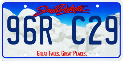 SD license plate 96RC29