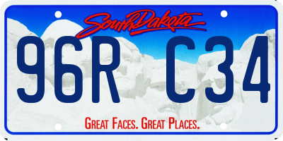 SD license plate 96RC34