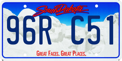 SD license plate 96RC51
