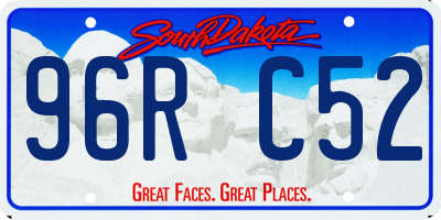 SD license plate 96RC52