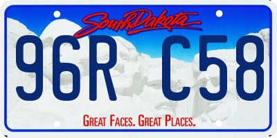 SD license plate 96RC58
