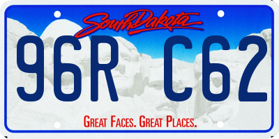 SD license plate 96RC62